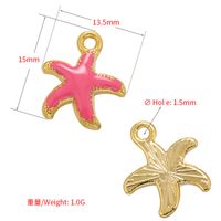 Color Drop Oil Starfish Small Pendant Five-pointed Star Diy Jewelry main image 6