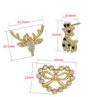 Micro-inlaid Giraffe Elk Bow Stud Earrings Cartoon Pattern Earrings Jewelry main image 6