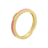 Color Dripping Oil Micro-inlaid Zircon Ring Eye Pattern Dripping Open Ring main image 5