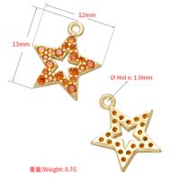 Micro-inlaid Colored Heart Five-pointed Star Small Pendant Diy Jewelry Accessory main image 4