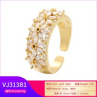 New Style Micro-inlaid Zircon Flower Ring With Flowers Full Of Diamonds Zircon Open Ring main image 5