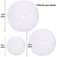 Christmas Tree Skirt White Long Plush 60 Inch 150cm main image 4