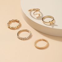 Fashion Snake-shaped Butterfly 6-piece Ring Set Wholesale sku image 2