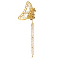 Creative Three-dimensional Butterfly Pearl Pendant Tassel Grasping Clip Hairpin sku image 13