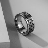 Men's Retro Titanium Steel Carved Ring Wholesale main image 1
