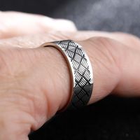 Men's Retro Titanium Steel Carved Ring Wholesale sku image 1