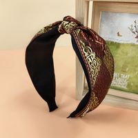 2021 New Ethnic Style Headband Women's Fabric Wide-brimmed Embroidery Knotted Headband sku image 6
