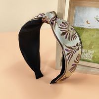 2021 New Ethnic Style Headband Women's Fabric Wide-brimmed Embroidery Knotted Headband sku image 7