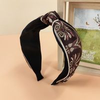 2021 New Ethnic Style Headband Women's Fabric Wide-brimmed Embroidery Knotted Headband sku image 9