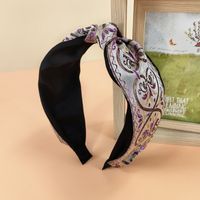 2021 New Ethnic Style Headband Women's Fabric Wide-brimmed Embroidery Knotted Headband sku image 10
