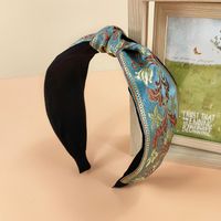 2021 New Ethnic Style Headband Women's Fabric Wide-brimmed Embroidery Knotted Headband sku image 13