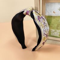 2021 New Ethnic Style Headband Women's Fabric Wide-brimmed Embroidery Knotted Headband sku image 14