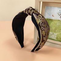2021 New Ethnic Style Headband Women's Fabric Wide-brimmed Embroidery Knotted Headband sku image 15