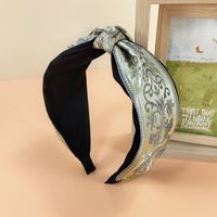 2021 New Ethnic Style Headband Women's Fabric Wide-brimmed Embroidery Knotted Headband sku image 16