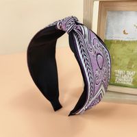 2021 New Ethnic Style Headband Women's Fabric Wide-brimmed Embroidery Knotted Headband sku image 17