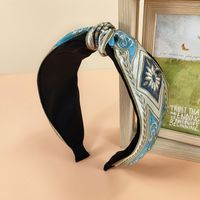 2021 New Ethnic Style Headband Women's Fabric Wide-brimmed Embroidery Knotted Headband sku image 18