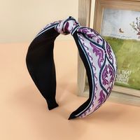 2021 New Ethnic Style Headband Women's Fabric Wide-brimmed Embroidery Knotted Headband sku image 25