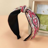 2021 New Ethnic Style Headband Women's Fabric Wide-brimmed Embroidery Knotted Headband sku image 27