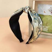 2021 New Ethnic Style Headband Women's Fabric Wide-brimmed Embroidery Knotted Headband sku image 28