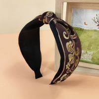 2021 New Ethnic Style Headband Women's Fabric Wide-brimmed Embroidery Knotted Headband sku image 29