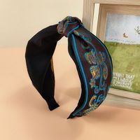 2021 New Ethnic Style Headband Women's Fabric Wide-brimmed Embroidery Knotted Headband sku image 30