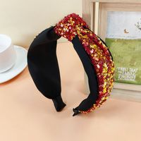 Korean Super Glitter Knotted Headband Color Matching Wide-brim Hairpin Wholesale sku image 1