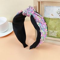Korean Super Glitter Knotted Headband Color Matching Wide-brim Hairpin Wholesale sku image 7