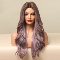 Women's Wig Long Big Wave Purple Daily Wig main image 3