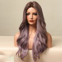 Women's Wig Long Big Wave Purple Daily Wig main image 7
