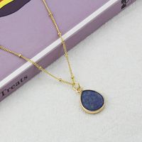 Drop-shaped Color Natural Stone Pendant Cross-border Simple Translucent Crystal Stone Necklace sku image 1