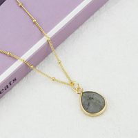Drop-shaped Color Natural Stone Pendant Cross-border Simple Translucent Crystal Stone Necklace sku image 2