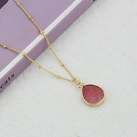 Drop-shaped Color Natural Stone Pendant Cross-border Simple Translucent Crystal Stone Necklace sku image 3