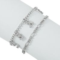 European And American Rhinestone-studded Simple Punk Foot Ornaments Fashion Letter Pendant New Anklet sku image 1