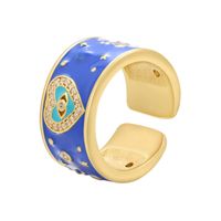 Color Drop Oil Micro Inlaid Ring Peach Heart Eye Pattern Heart Opening Ring sku image 6