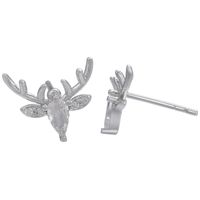 Micro-inlaid Giraffe Elk Bow Stud Earrings Cartoon Pattern Earrings Jewelry sku image 2