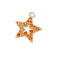 Micro-inlaid Colored Heart Five-pointed Star Small Pendant Diy Jewelry Accessory sku image 8
