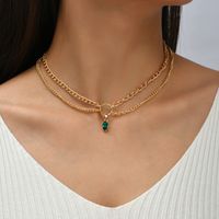 Fashion Diamond Chain Double Layer Necklace main image 2