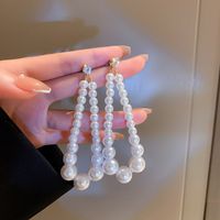 Fashion Pearl Diamond Drop-shaped Temperament Earrings Wholesale sku image 1