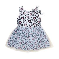 2021 Fashion Sling Round Neck Heart-shaped Print Princess Dress main image 6