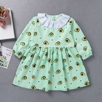 Fashion Stitching Lapel Avocado Children's Skirt Wholesale main image 1