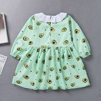 Fashion Stitching Lapel Avocado Children's Skirt Wholesale main image 3