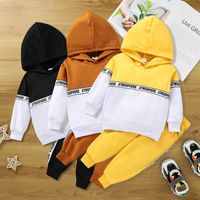 2021 New Spring Autumn Sports Letters Hooded Long-sleeved Children Suit main image 1
