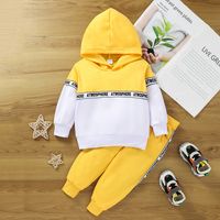 2021 New Spring Autumn Sports Letters Hooded Long-sleeved Children Suit main image 3