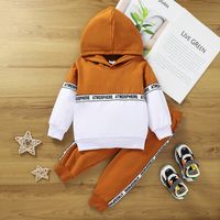 2021 New Spring Autumn Sports Letters Hooded Long-sleeved Children Suit main image 5