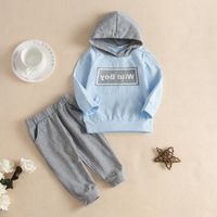 Spring Autumn European American Letter Print Hoodie Two-piece Suit main image 4