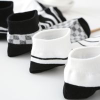Black And White Cow Spotted Spring And Summer Short Socks Leopard Retro Boat Socks main image 4
