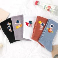 Chaussettes D&#39;astronaute Chaussettes Tube Pour Femmes Automne Et Hiver Bas Épais De Dessin Animé Coréen main image 3