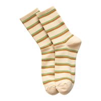 Green Autumn And Winter Women's Socks In The Tube Hit Color Breathable Striped Plaid Cotton Socks main image 6
