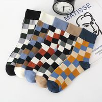 Plaid Socks Men's Tube Socks Color Autumn And Winter Korean Style Stockings Wholesale main image 4