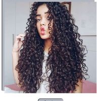 Small Curly Hair Ladies Fluffy Long Curly Hair Brown Headgear Wig main image 5